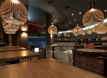 Handcrafted Wood Pendant Light - Rustic Natural Wood Ceiling Lamp for Dining Room