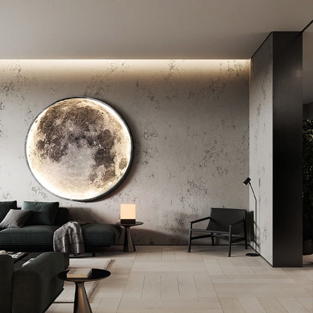 Realistic 3D Moon & Earth LED Wall Lamp - Dimmable Space Decor Ceiling Light