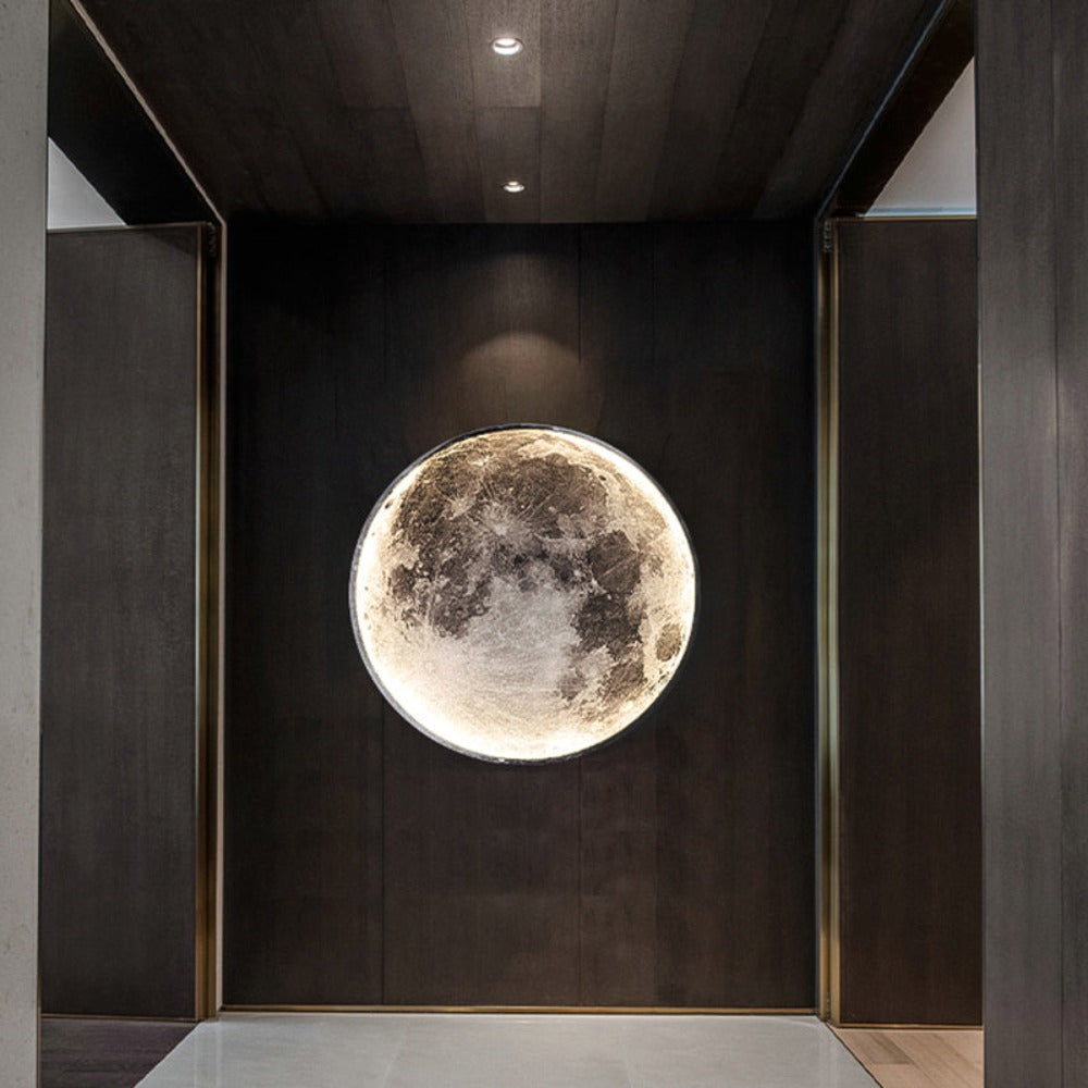 Realistic 3D Moon & Earth LED Wall Lamp - Dimmable Space Decor Ceiling Light