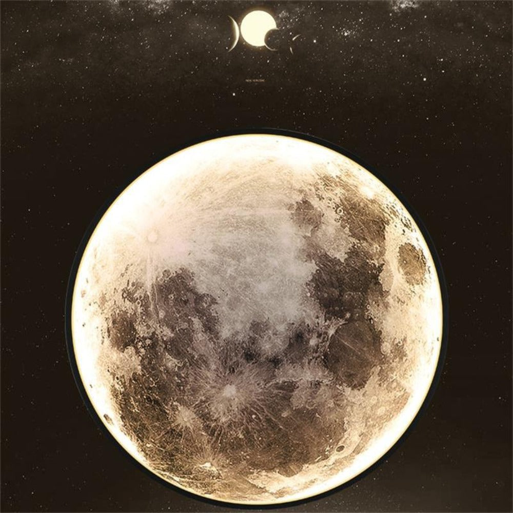 Realistic 3D Moon & Earth LED Wall Lamp - Dimmable Space Decor Ceiling Light