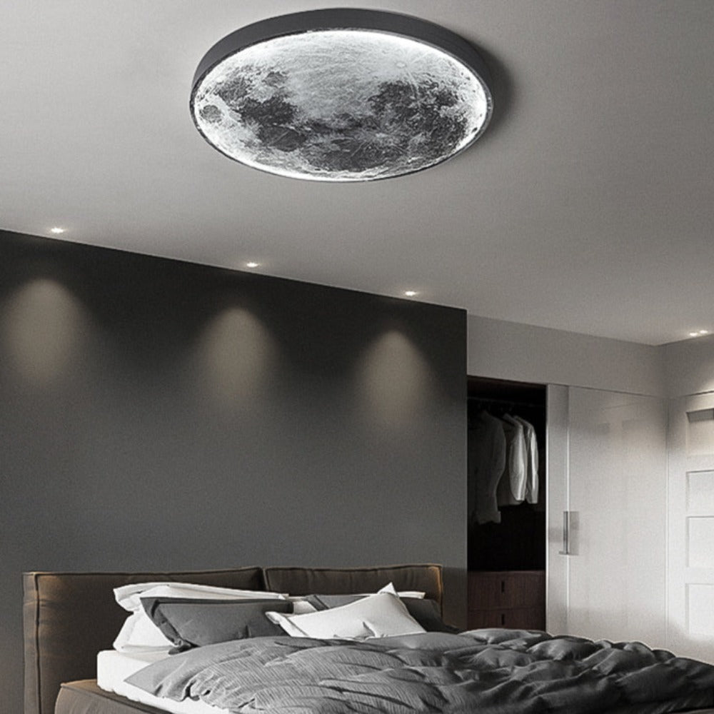 Realistic 3D Moon & Earth LED Wall Lamp - Dimmable Space Decor Ceiling Light