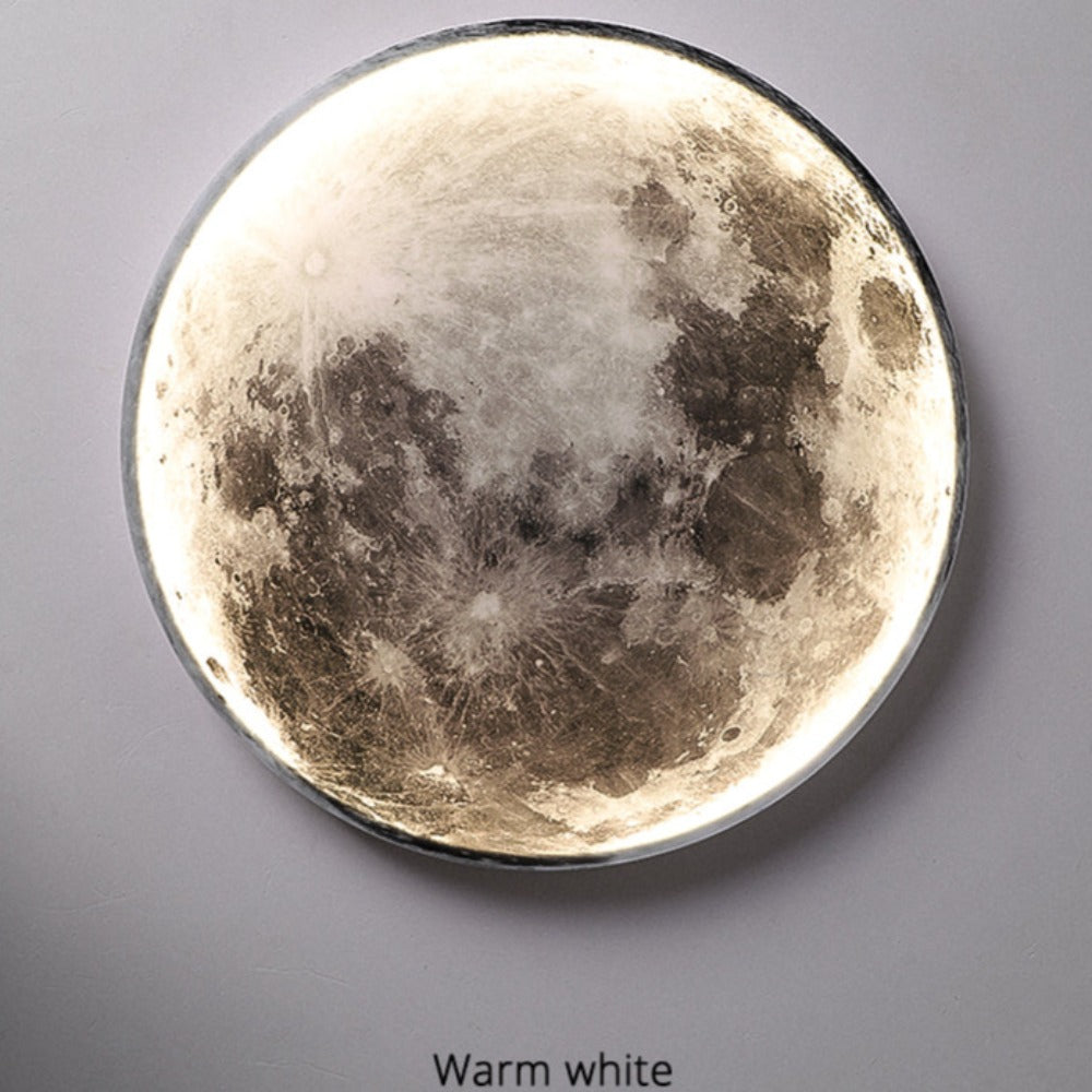 Realistic 3D Moon & Earth LED Wall Lamp - Dimmable Space Decor Ceiling Light