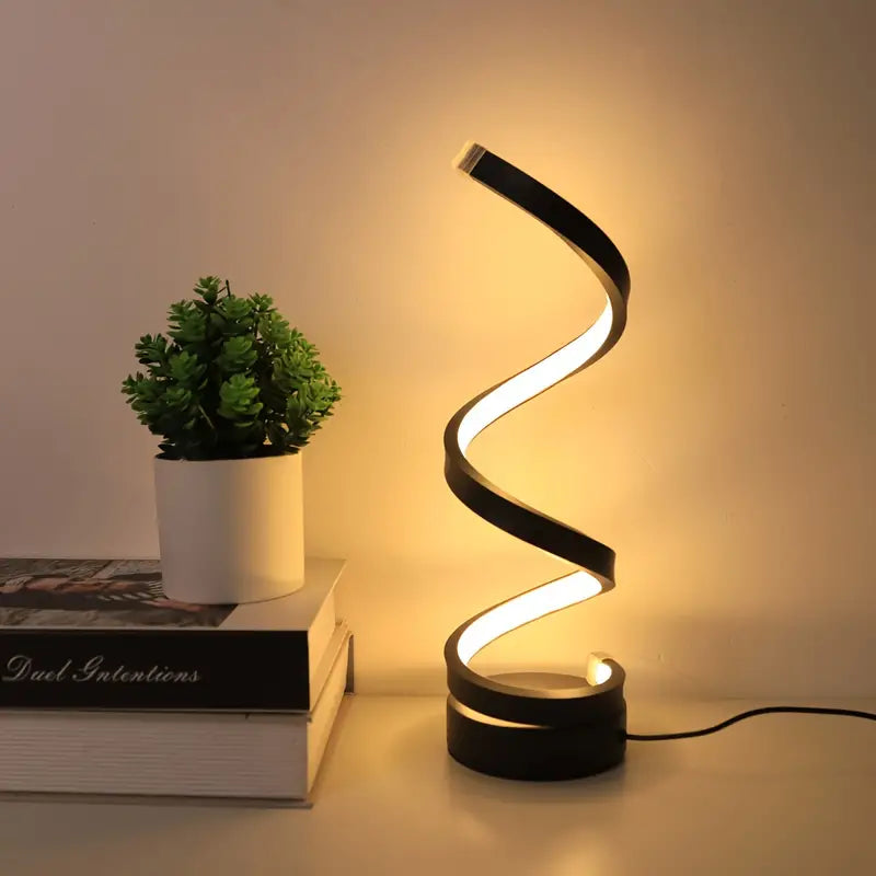 SPIRALUX | Dimmable LED Table Lamp - Modern Spiral Desk/Bedroom Ambient Light
