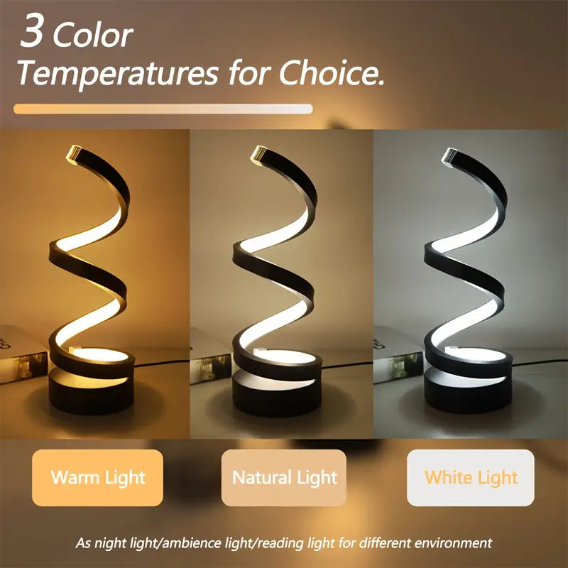 SPIRALUX | Dimmable LED Table Lamp - Modern Spiral Desk/Bedroom Ambient Light