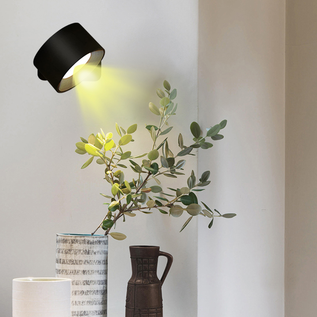 360° Cordless LED Wall Lamp - USB Rechargeable Magnetic Dimmable Reading Light