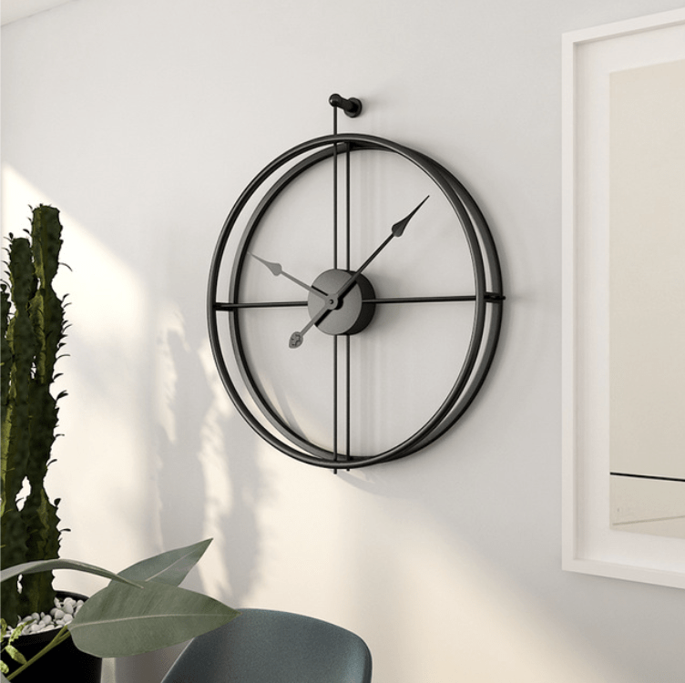 Golden Circle Wall Clock | Large Metal Modern Design - Silent Quartz Movement