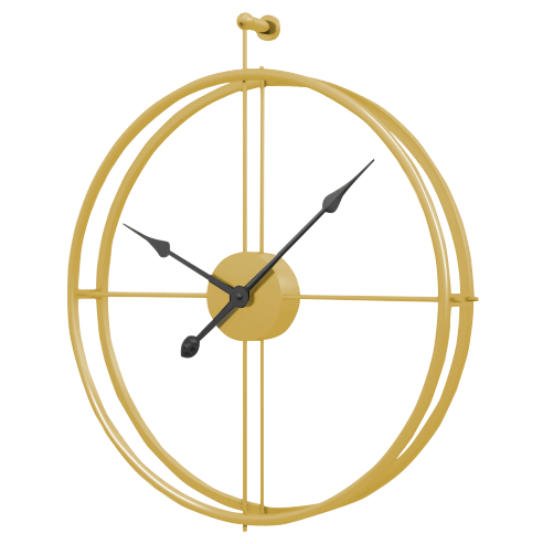 Golden Circle Wall Clock | Large Metal Modern Design - Silent Quartz Movement