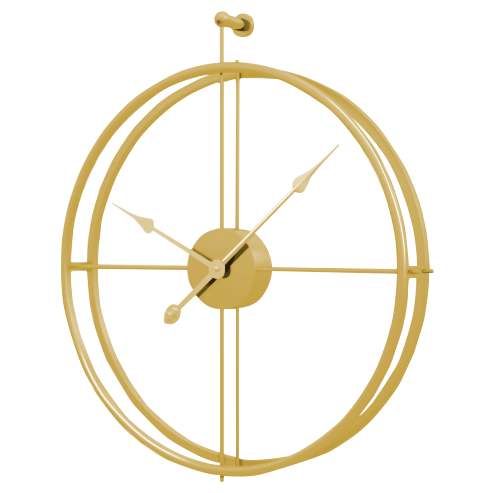 Golden Circle Wall Clock | Large Metal Modern Design - Silent Quartz Movement