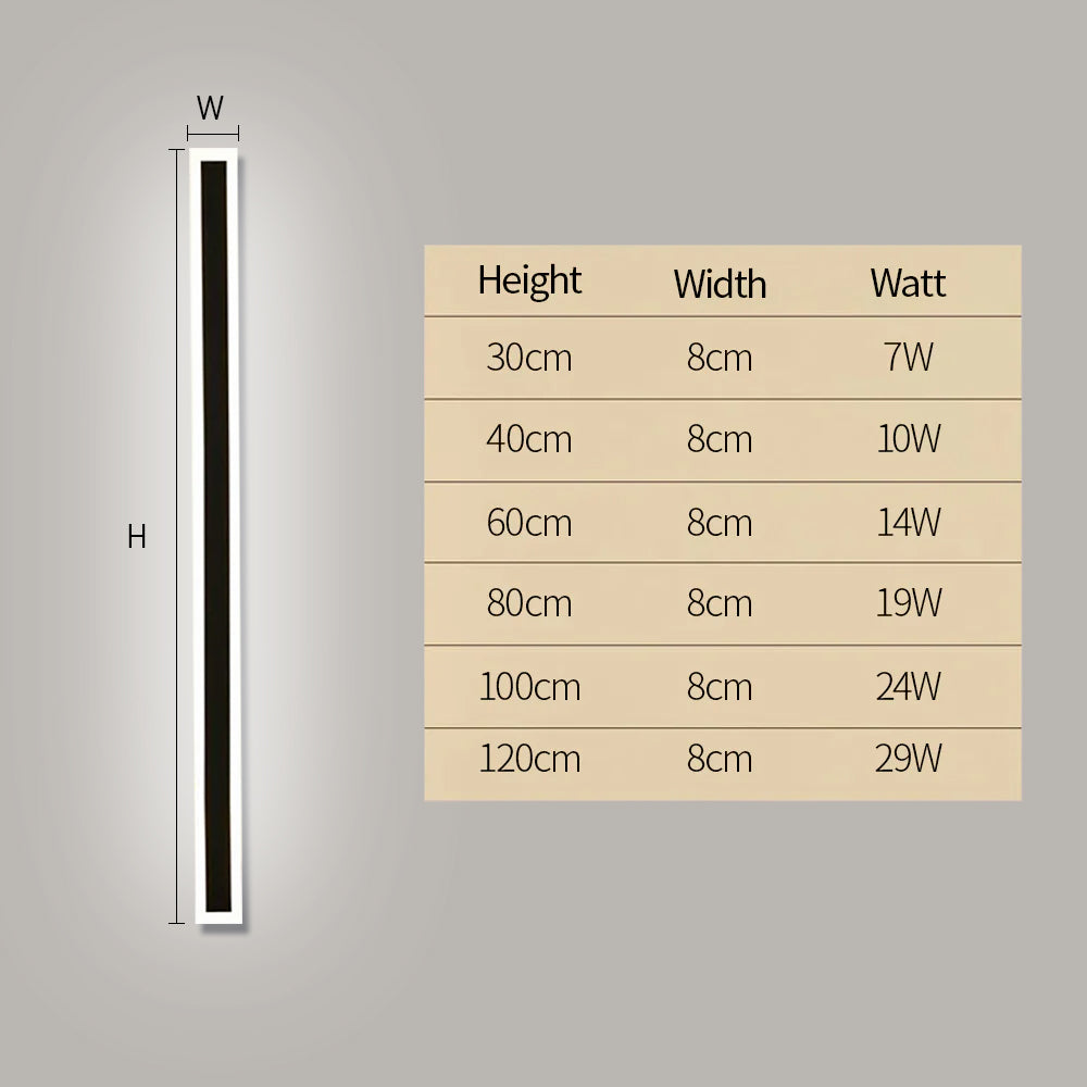 Modern Outdoor LED Wall Light – IP65 Waterproof, Minimalist Black Acrylic Sconce