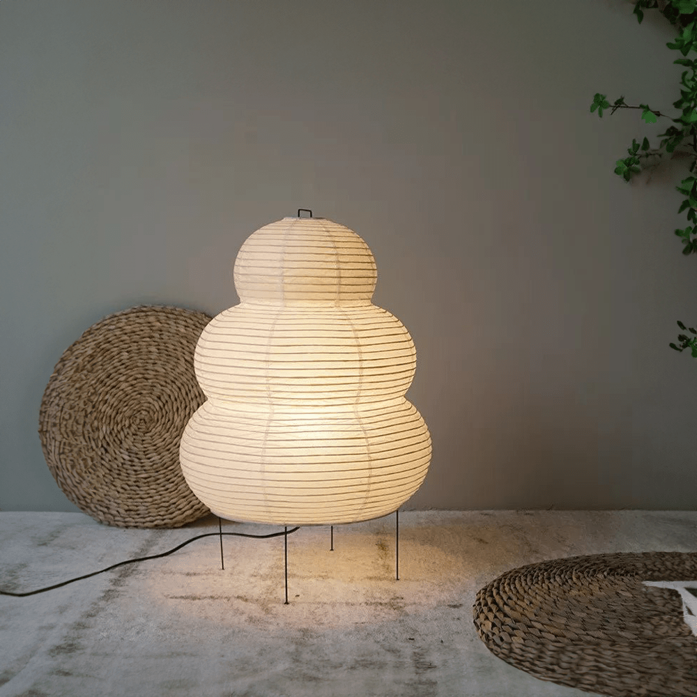 Artistic Wabi-Sabi Rice Paper Floor Lamp | Japanese-Style Minimalist Lighting